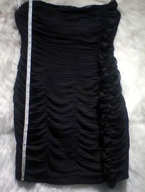 Calvin Klein Black Strapless Ruched Cocktail Dress.  #A0026